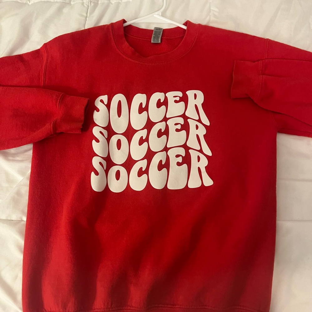 Red Soccer Graphic Men's Sweater